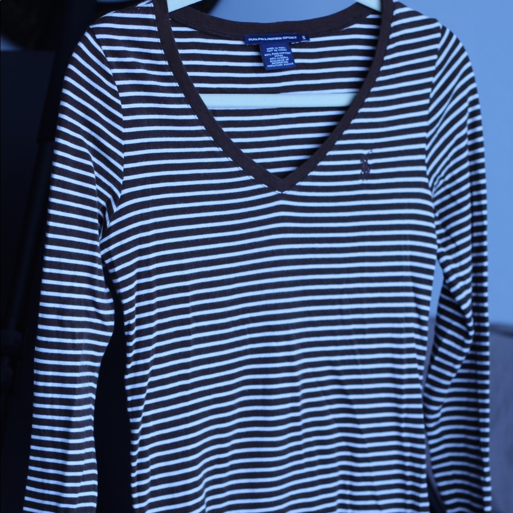 Ralph Lauren Sport Striped Wide V-Neck Tee